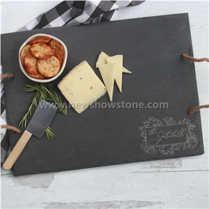 Black Natural Slate Stone Cake Cheese Board