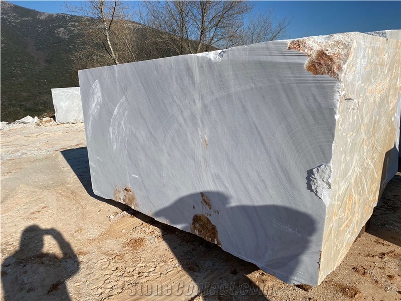 Marble Blocks from Kavala Greece, Kavala Semi White Marble Block