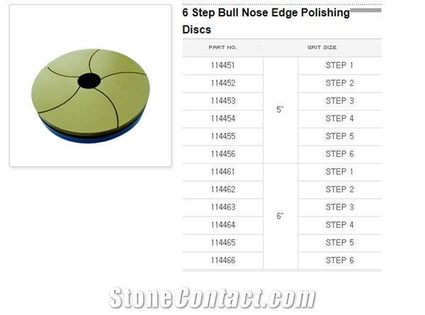 Bk - 6 Step Bull Nose Edge Polishing Discs