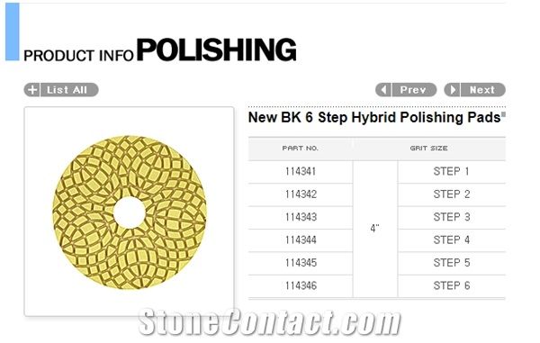 New Bk 6 Step Hybrid Polishing Pads