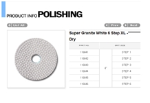 Super Granite White 6 Step Xl- Dry Polishing