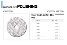 Super Marble White 6 Step -Wet Polishing