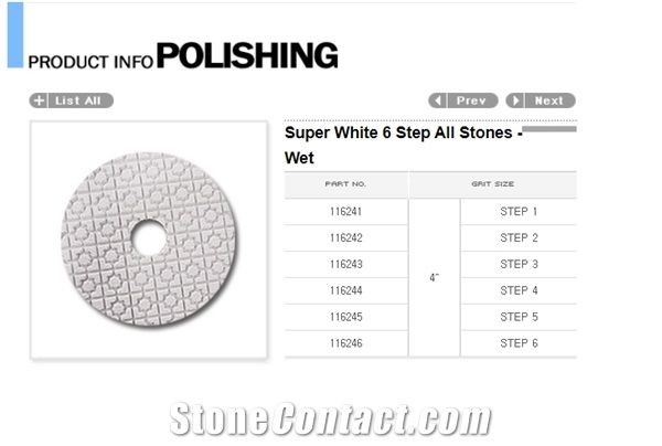 Super White 6 Step All Stones-Wet Polishing
