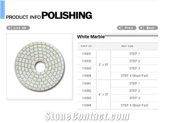 White Marble Polishing Pads