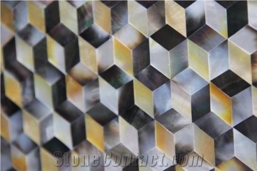 Black and Yellow Pearl Mosaic Tiles Msw1011
