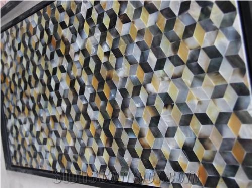 Black and Yellow Pearl Mosaic Tiles Msw1011