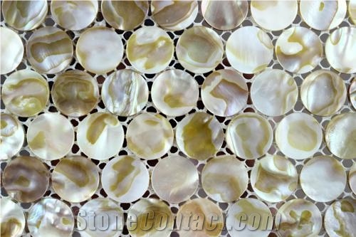 Colorful Round Shell Marble Mosaics