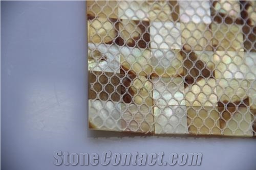 Seamless Gold Lip Seashell Mop Mosaic Msw1016