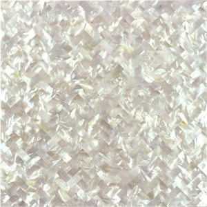 White Shell Herringbone Mosaic Msw1001