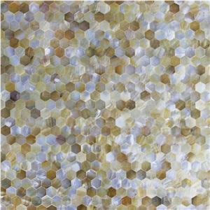 Deep Sea Shell Hexagon Tile Honeycomb Panel Mosaic