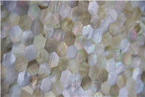 Deep Sea Shell Hexagon Tile Honeycomb Panel Mosaic
