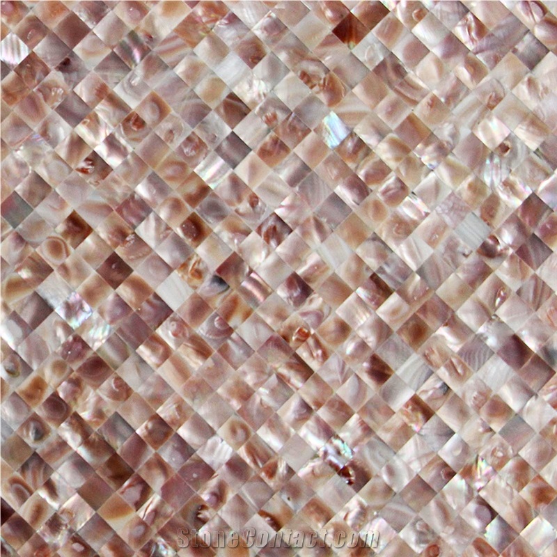 Pink Sea Shell Mosaics Tile Aluminum Backed Mosaic