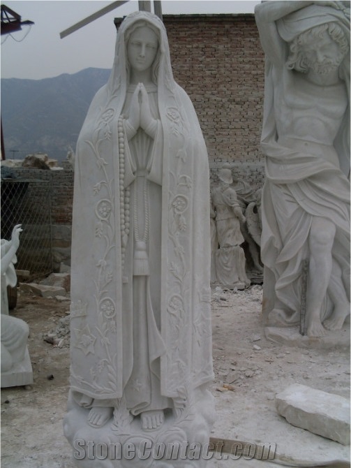 Cheap Garden White Marble Virgin Mary Statue