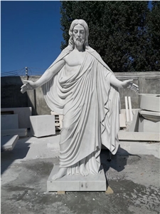 Religious Sculpture Jesus Christ Statue in White