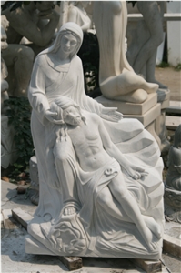 Virgin Mary and Jesus Marble Statue