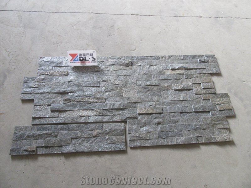 China Grey Quartzite Stacked Cultured Stone Veneer