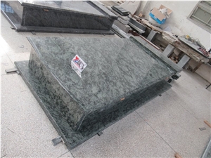 Olive Green Granite Western Style Grave Tombstones