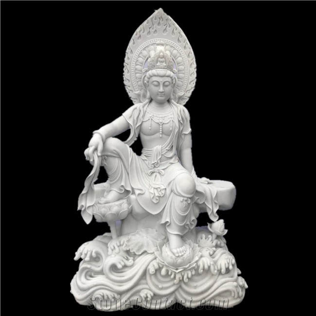 Pure White Marble Temple Gautam Budha Statue