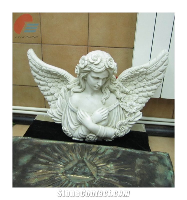 Marble Angel with Crossed Hands Before Chest