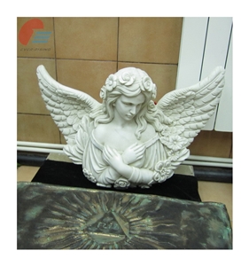 Marble Angel with Crossed Hands Before Chest