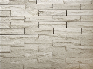 Cream Limestone Split Stone Ledge Wall Panel
