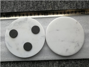 White Marble Cup Holder Mat Pad Round Coasters