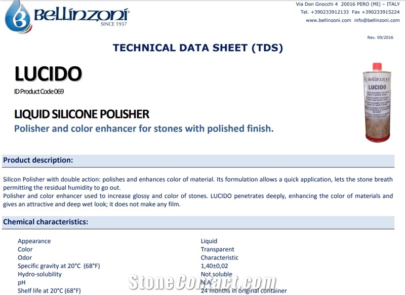 Bellinzoni Lucido - Silicon Based Polisher