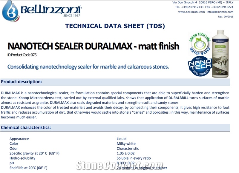 Bellinzoni Nanotech Sealer Duralmax-Matt Finish Polisher