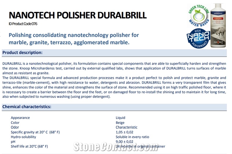 Duralbrill Maintenance Polisher for Marbles, Terrazzo, Engineered Stones