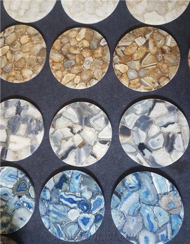 Agate Semiprecious Stone Table Tops