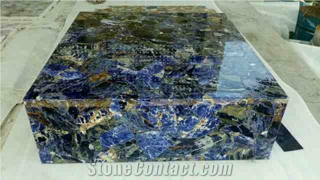 Sodalite Blue Semiprecious Stone Table Top