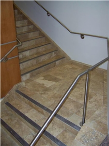 Tuscany Noce Select Traverine Staircase
