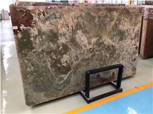 Ancient Green Onyx Slab for Dresser Table