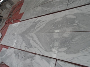 Bianco Statuario Marble Bookmatched Lay Out Tiles