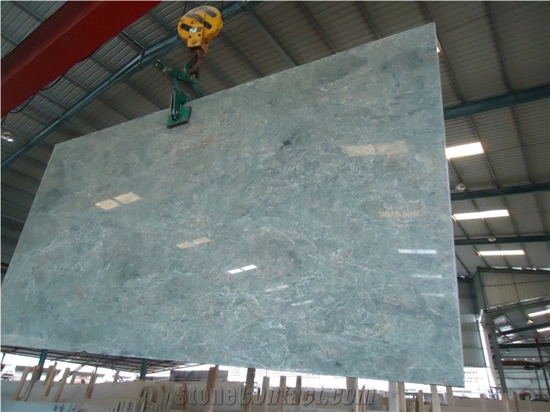 China Teal Green Granite Slab for Floor Covering