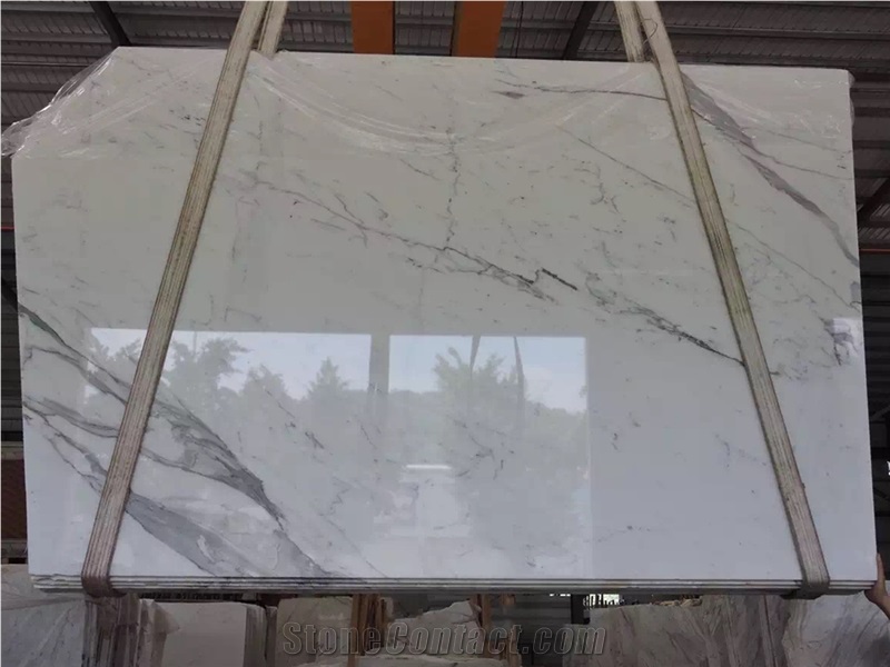 Italy Statuario White Marble Slabs Floor Covering