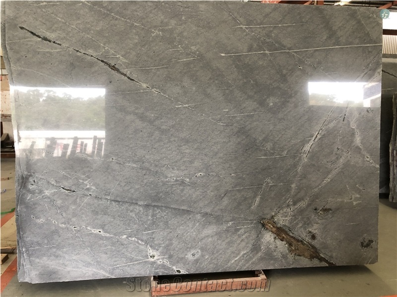 Polished Galaxy Grey Marble Slab Wall Cladding