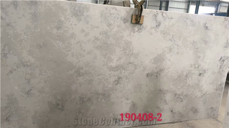 Polished Noble Grey Engineered Quartz Stone Slabs
