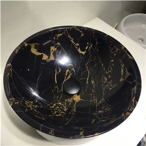 Black Golden Flower Marble Sink,Marble Washbasin