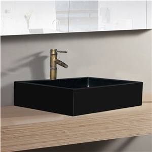 Shanxi Black Granite Washbasin,Stone Bathroom Sink