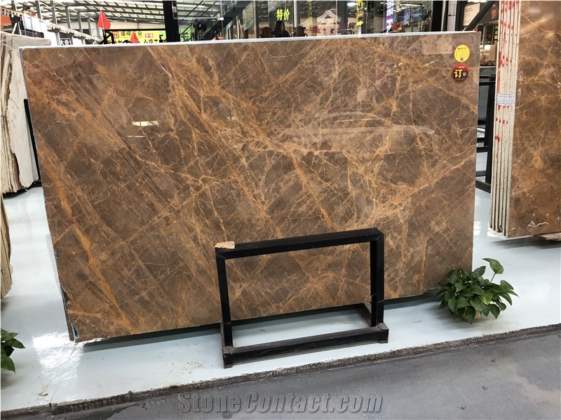 Chinese Golden Marble Wall Cladding Slab Tiles