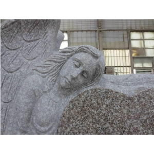 Angel with Heart Granite Gravestone Headstones