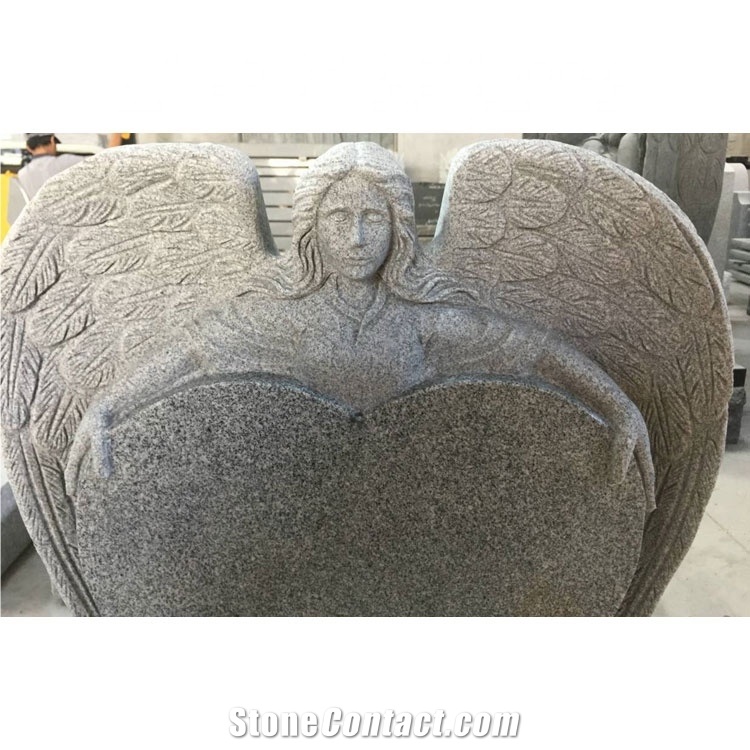 Angel with Heart Granite Gravestone Headstones
