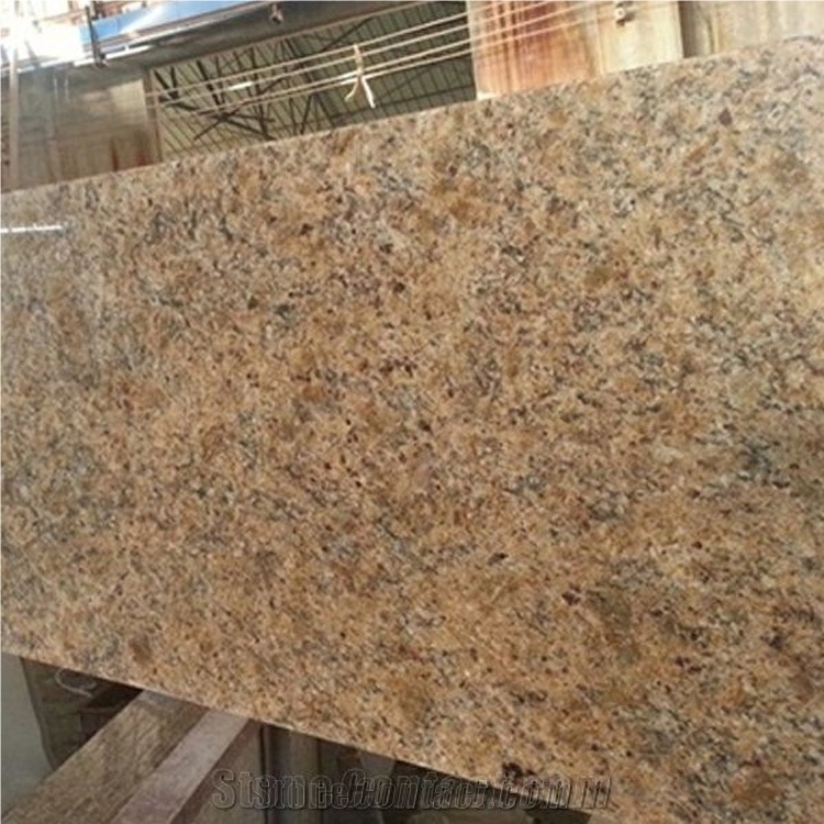 Brazil Giallo Fiorito Granite Tile Slab for Countertop