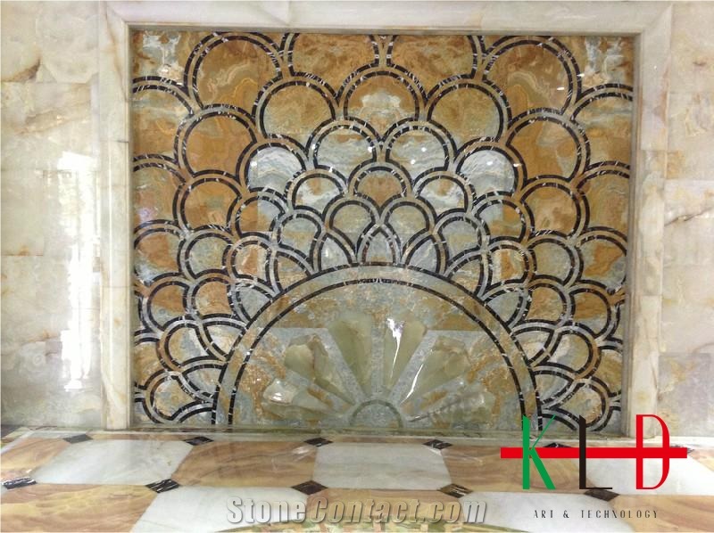 Honeycomb Panel Water Jet Medallions,Wall Tiles