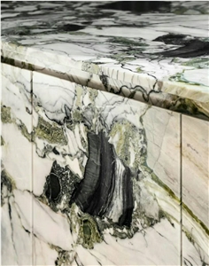 Ice Green Jade White Marble Kitchen Countertop