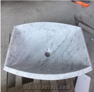 Italy Carrara White Marble Stone Wash Basin