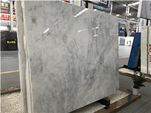 Polished Iris White Marble Slabs for Hotel Project