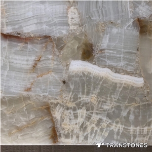 Real Onyx Slice Polished Alabaster Wall Panel