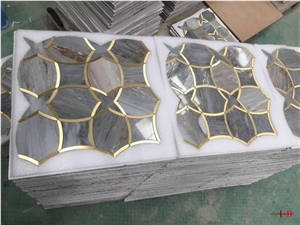 Water-Jet Metal Mosaic Floor Tiles Covering